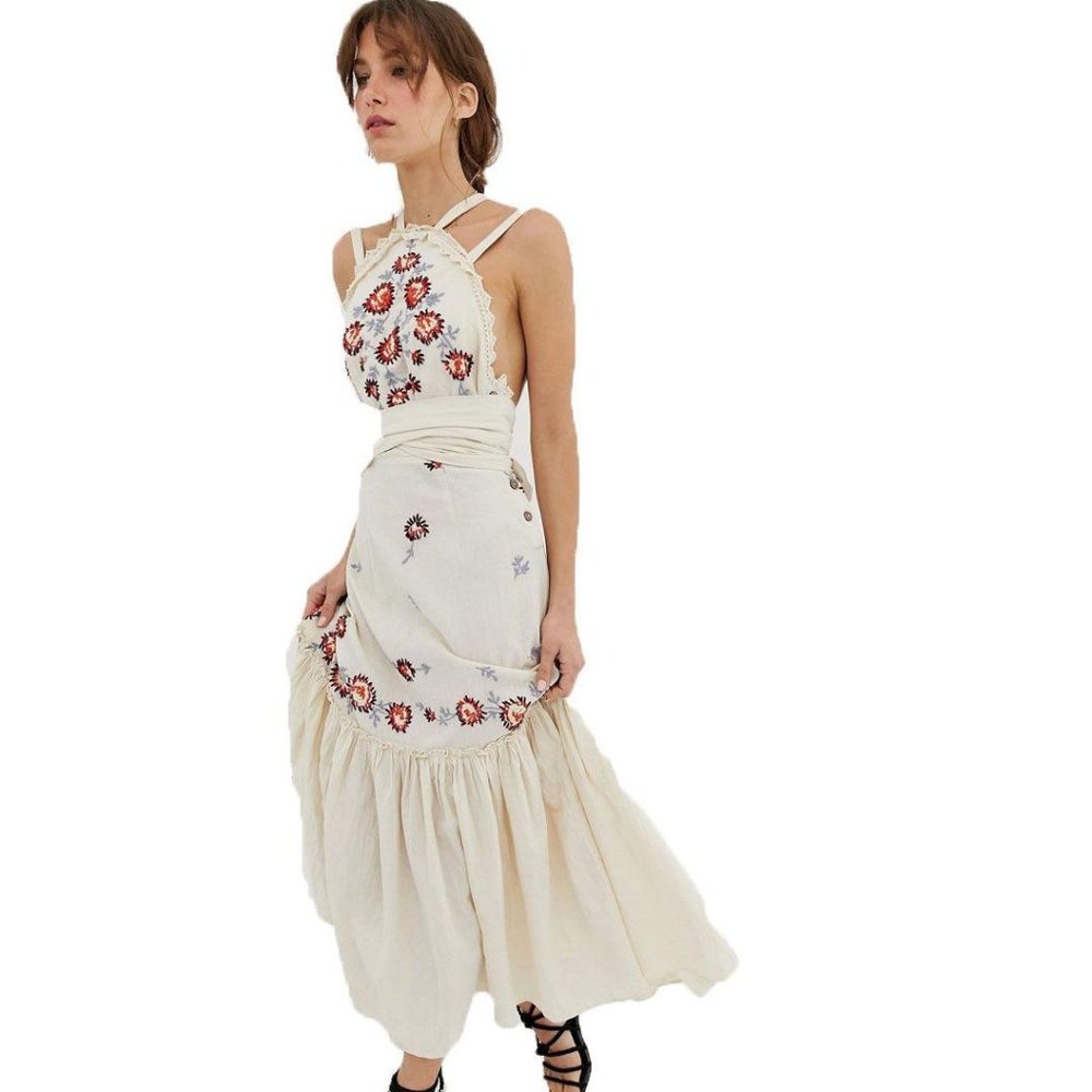 Free People Chrysanthemum Kiss Maxi Dress NWOT 6